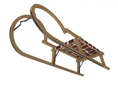 Wooden Sledge 3D model