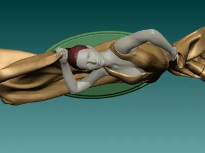 Girl in ballet dance 3D print model