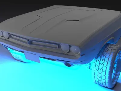 Refrigerator  of Dodge Challenger Low-poly 3D model