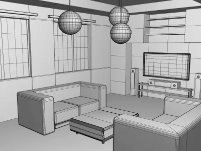 Living Room BaseMesh 3D model