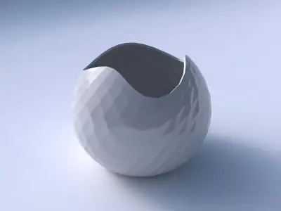 Bowl Spheric wavy with uniform polygons 3D print model