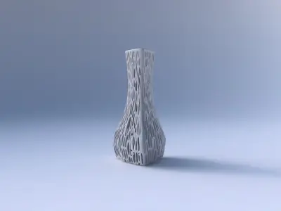 Vase puffy triangle with organic lattice and twisted thickness 3D print model