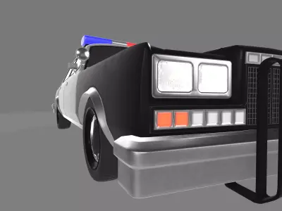 police car with cop 3D model