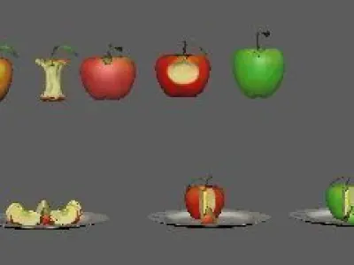Apples collection 7 type Apples 3D model