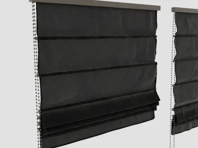 Fabric blinds Collection Low-poly 3D model