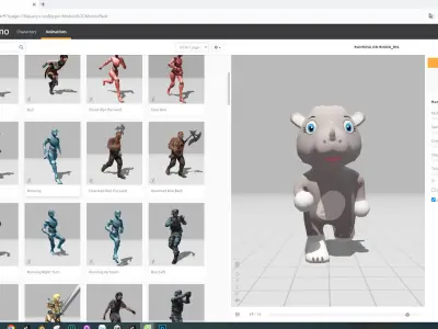 Character013 Animated Rhino 3D Low-poly 3D model