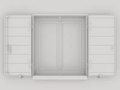Exterior Aluminium Shutter 3D model V3 3D model 3D model