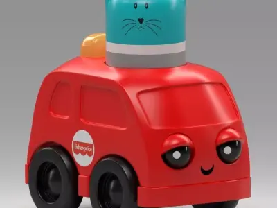 Red rattle car  3D model