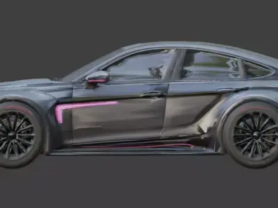 High-Performance Sports Sedan 3D Model Low-poly 3D model