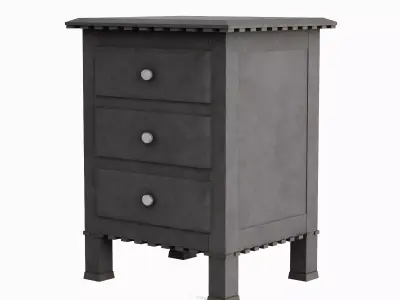 Old Wooden Dresser A 08 Low-poly 3D model