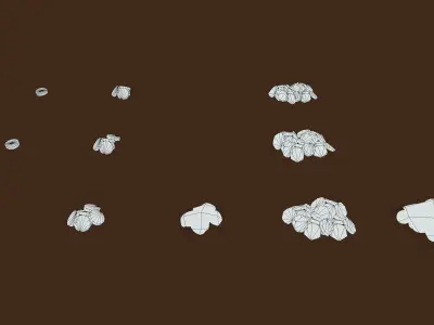 Stylized PBR Gold Coins Pack Low-poly 3D model