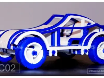 3D Printable Toy Car Kit TC02 3D model
