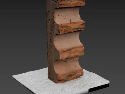 Ultra realistic Old Brick Scan 8k HD Low-poly 3D model