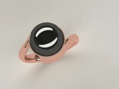 Ladies Pearl Ring Size 7 White Pearl Black Pearl Womens Luxury 3D print model