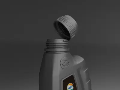 Realistic 3D Bike Engine Oil Bottle  High Quality Model 3D model