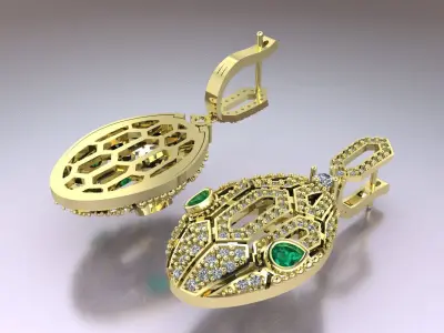 BVLGARI Serpenti Seduttori Earrings printing model 3D print model