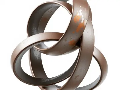 Modern Abstract Metal Sculpture Model Pack Low-poly 3D model buy