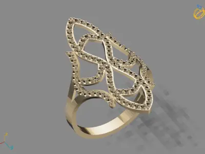 Vintage Womens Diamond Ring Women Rings 3dmodels 3D print model 3D print model order