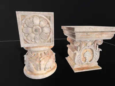 Marble Floral Garden Decoration Low-poly 3D model order