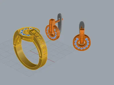 Ring and Earrings set 11311 3D print model