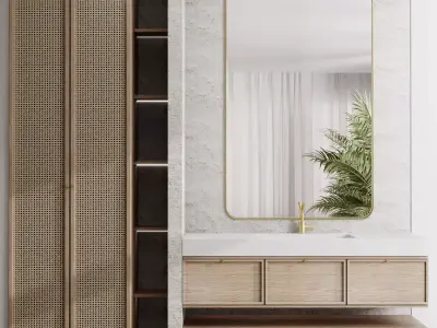 Bathroom Furniture By Faucet Bathroom Mina Set 74 Low-poly 3D model