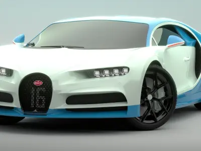 Bugatti Chiron Sport 2021 Blue White 3D model