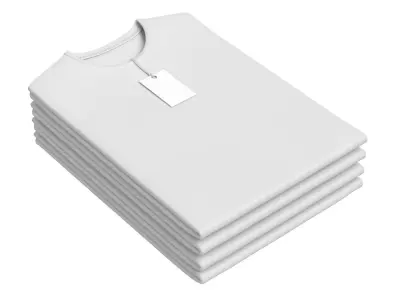 Crew Neck T-Shirt Folded For Men with Tag 3D model