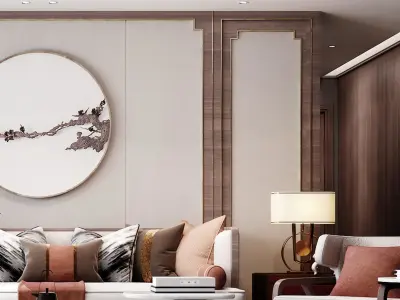 room Chinese living New style 3D model