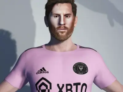 Messi in the inter de miami - 3d model 3D model