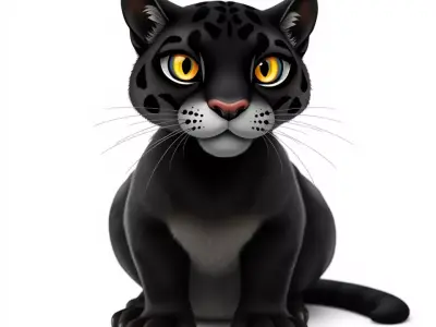 Charming Black Panther model pack Low-poly 3D model