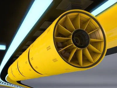 air system ROTOR and tunnel roof with lights 3D model