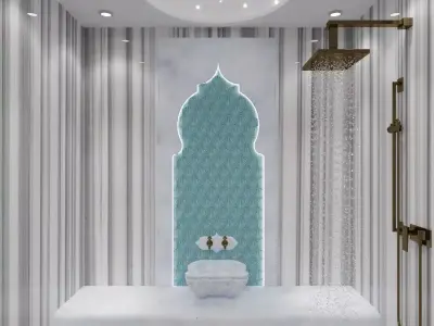 Modern Oriental Fusion- Luxury Hammam and Shower Suite 3D model