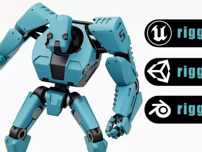 CYBER DROID-C  Rigged for Unreal Engine - Unity - MIXAMO  3D model