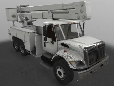Bucket Truck Low-poly 3D model