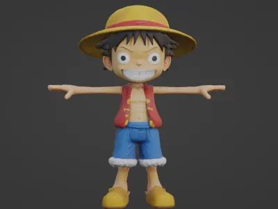 Stylized Pirate Boy Rigged 3D Character  3D print model