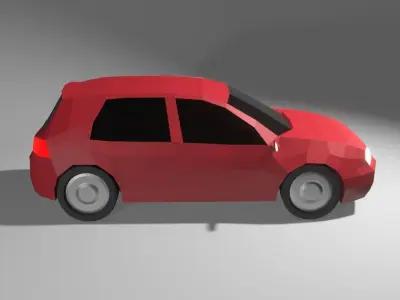 Volkswagen Golf 4  VW Car Vehicle Low Poly Game Ready Low-poly 3D model