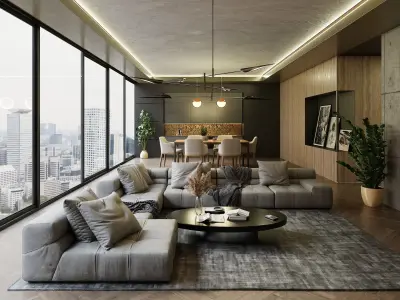 Luxury Apartment Scene In Native Blend File VIZFROMBLENDER 3D model