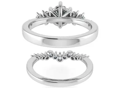 Round Diamond Ring With Band 2521 3D print model