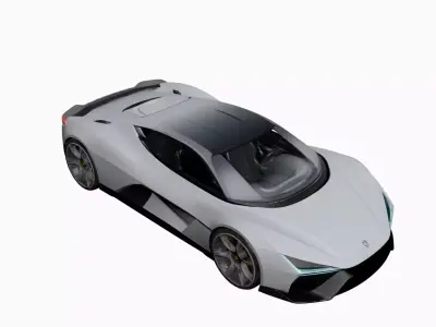 Futuristic Sports Car 3D Model Concept Hypercar Design 16 3D model