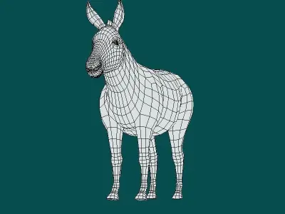 Donkey Animals lowpoly Low-poly 3D model