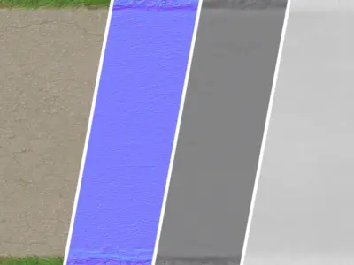Asphalt Materials 01- By Grass - Sbsar Pbr 4k Seamless Texture