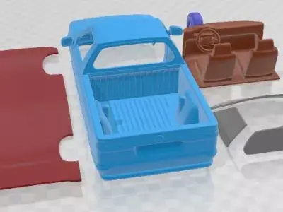 Volkswagen Caddy 1995 Printable Car  3D print model