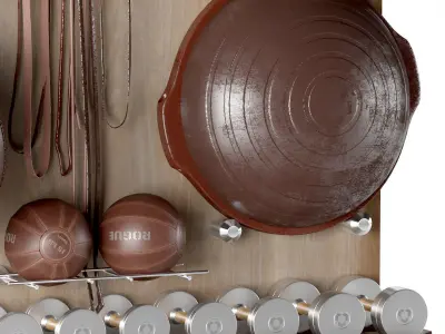 Home Gym Yoga Fitness Decoration Set 043 3D model