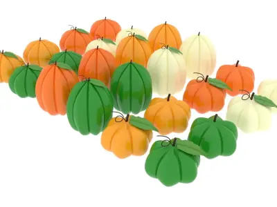 Pumpkin Marzipans Set 3D model