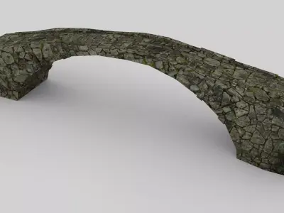 Old stone bridge Free low-poly 3D model
