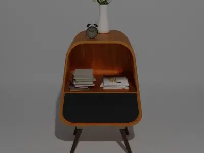 bedside table contemporary 3D model
