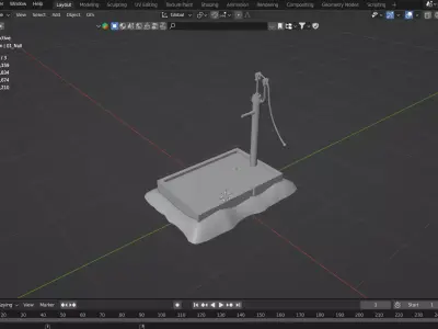 Desi Hand Pump Shower Low-poly 3D model