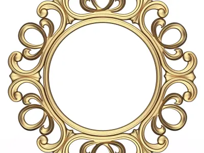 Classic Frame and Mirror 070 Low-poly 3D model