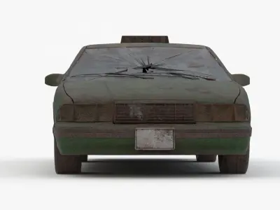 8k abandoned cars destroyed vehicles Low-poly 3D model