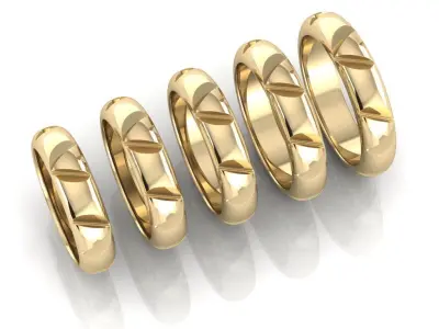 Ring LV two letters 3D print model
